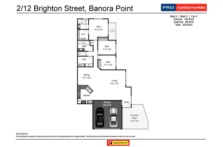 Floorplan of Homely semi-detached listing, 2/12 Brighton Street, Banora Point NSW 2486
