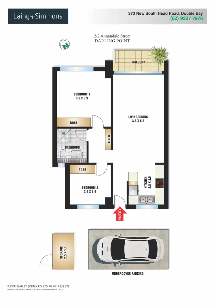 Floorplan of Homely apartment listing, 2/2 Annandale Street, Darling Point NSW 2027
