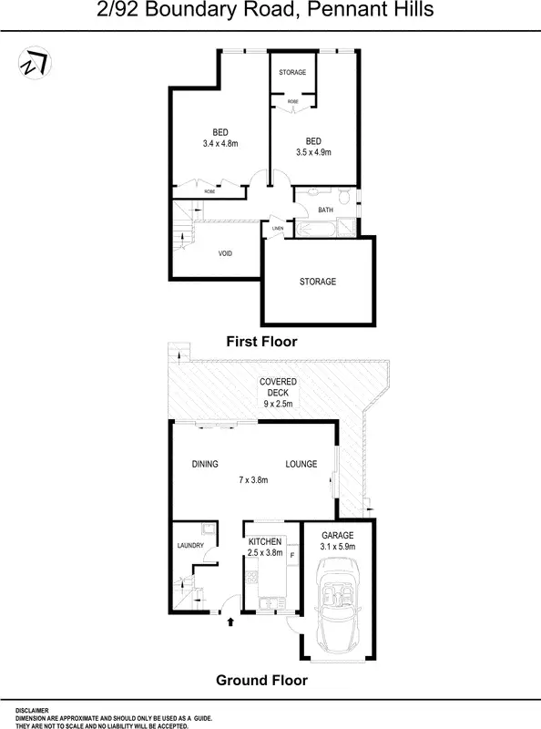 Floorplan of Homely townhouse listing, 2/92 Boundary Road, Pennant Hills NSW 2120