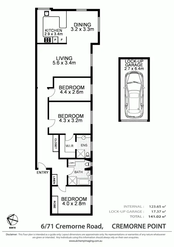Floorplan of Homely apartment listing, 6/71 Cremorne Road, Cremorne Point NSW 2090