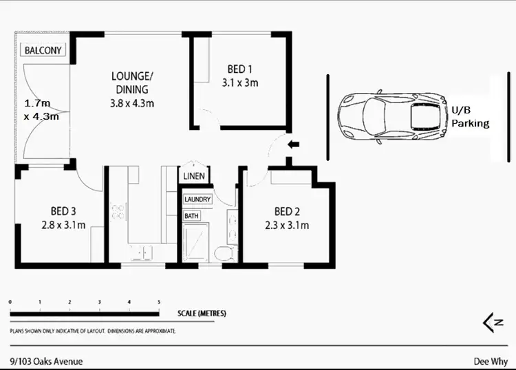 Floorplan of Homely unit listing, 9/103 Oaks Avenue, Dee Why NSW 2099