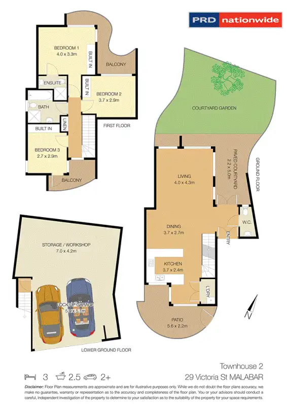 Floorplan of Homely townhouse listing, 2/29 Victoria Street, Malabar NSW 2036