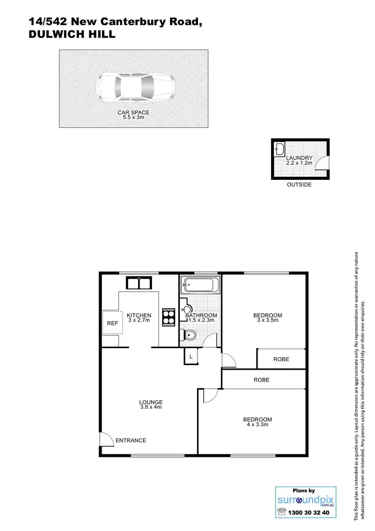 Floorplan of Homely unit listing, 14/542 New Canterbury Road, Dulwich Hill NSW 2203