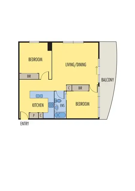 Floorplan of Homely apartment listing, 2111/620 Collins Street, Melbourne VIC 3000