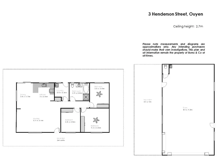 Floorplan of Homely house listing, 3 Henderson Street, Ouyen VIC 3490