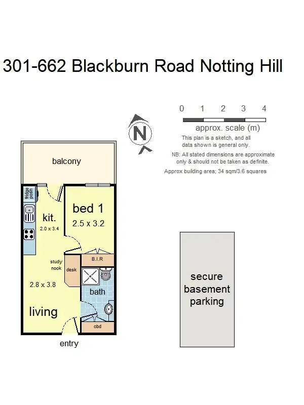 Floorplan of Homely apartment listing, 301/662 Blackburn Road, Notting Hill VIC 3168