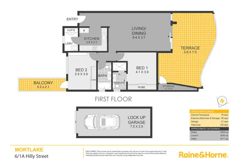Floorplan of Homely apartment listing, 6/1a Hilly Street, Mortlake NSW 2137