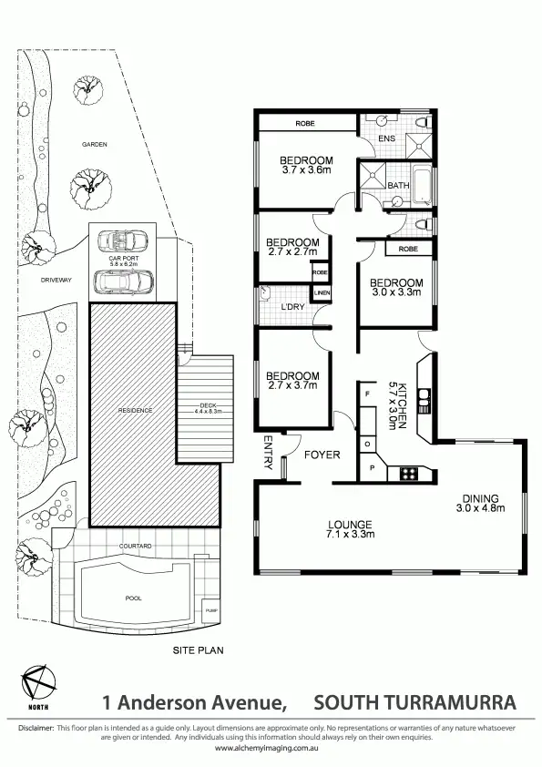 Floorplan of Homely house listing, 1 Anderson Avenue, Turramurra NSW 2074