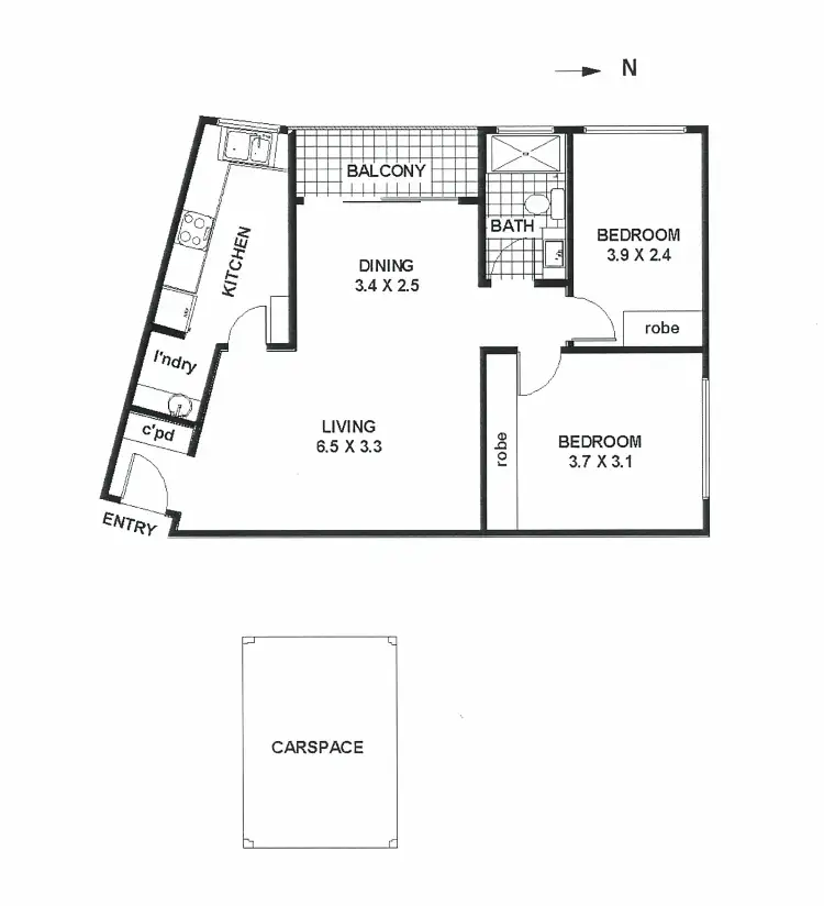 Floorplan of Homely apartment listing, 4E/74 Prince Street, Cremorne NSW 2090