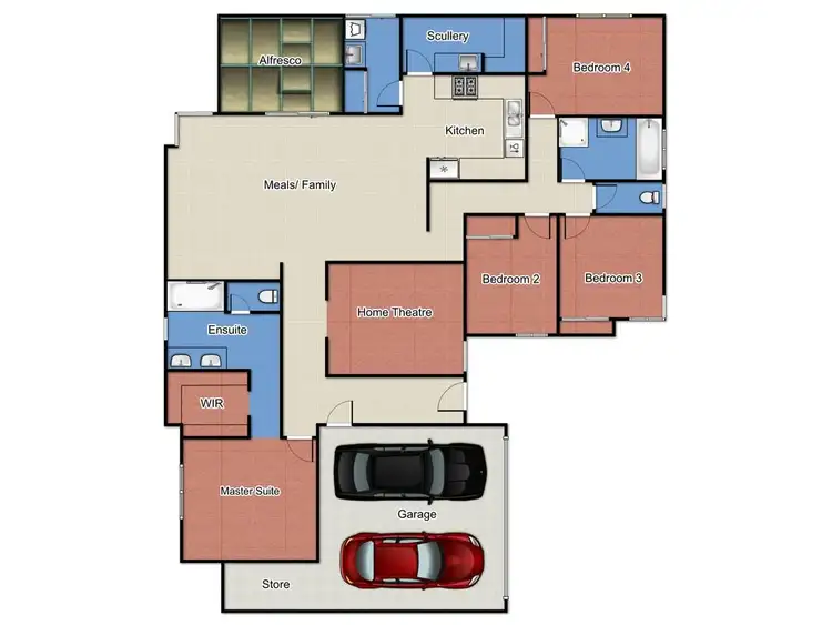 Floorplan of Homely semi-detached listing, 12B Johns Court, Osborne Park WA 6017