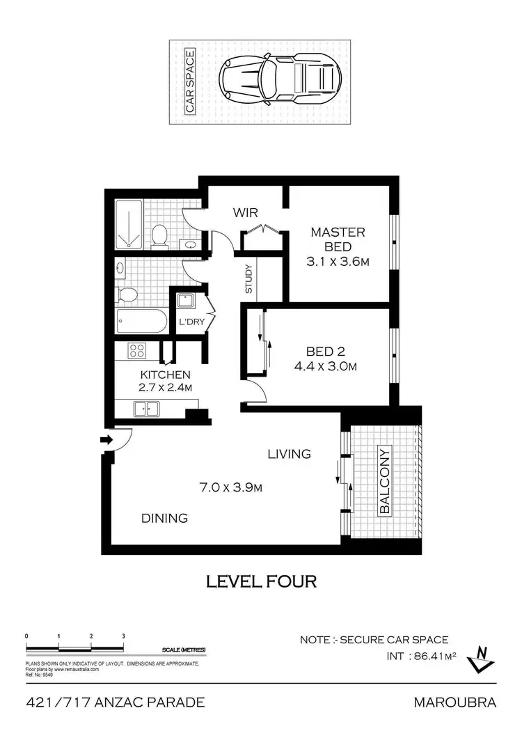 Floorplan of Homely apartment listing, 421 717 Anzac Parade, Maroubra NSW 2035