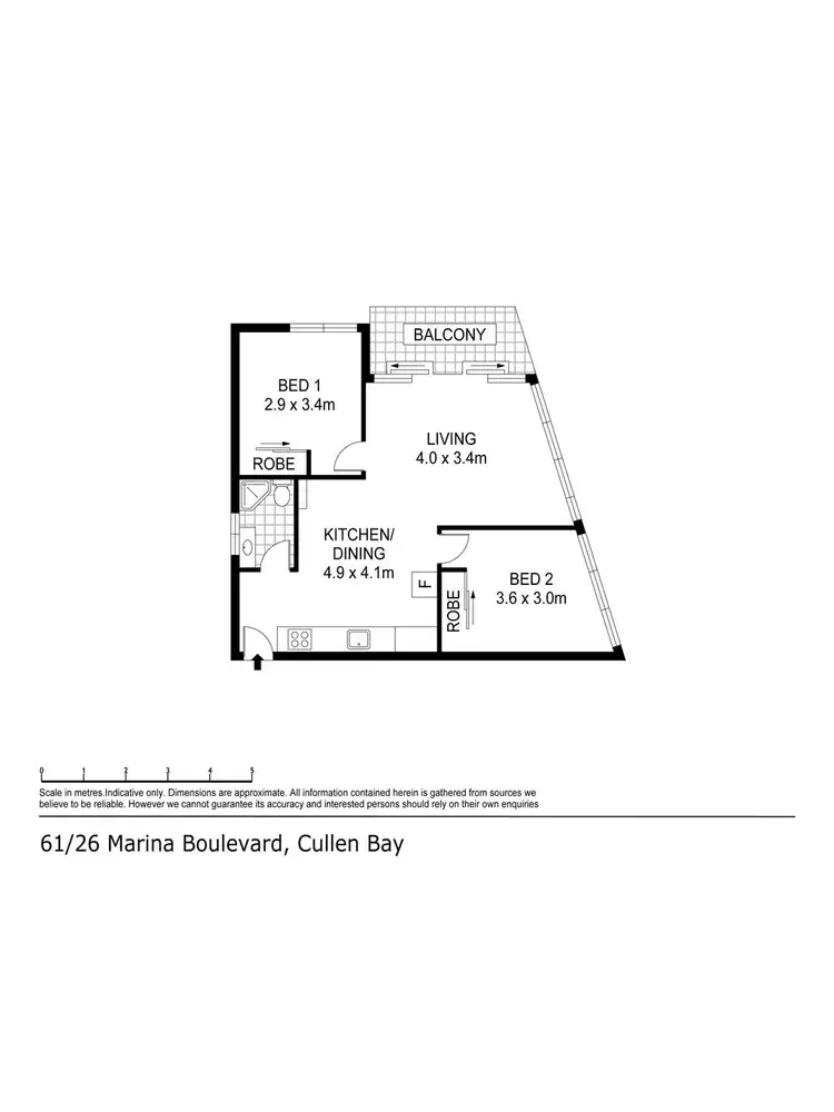 Floorplan of Homely unit listing, 61/26 Marina Boulevard, Cullen Bay NT 820