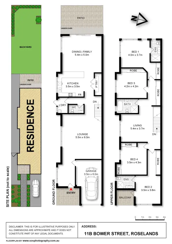 Floorplan of Homely semi-detached listing, 11B Bower Street, Roselands NSW 2196
