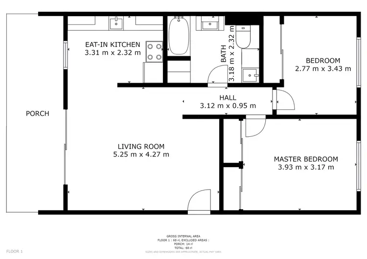Floorplan of Homely house listing, 1/110 Abbotsfield Road, Claremont TAS 7011