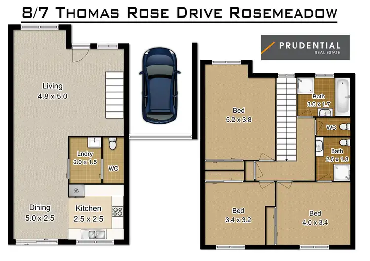 Floorplan of Homely semi-detached listing, 8/7 Thomas Rose Drive, Rosemeadow NSW 2560