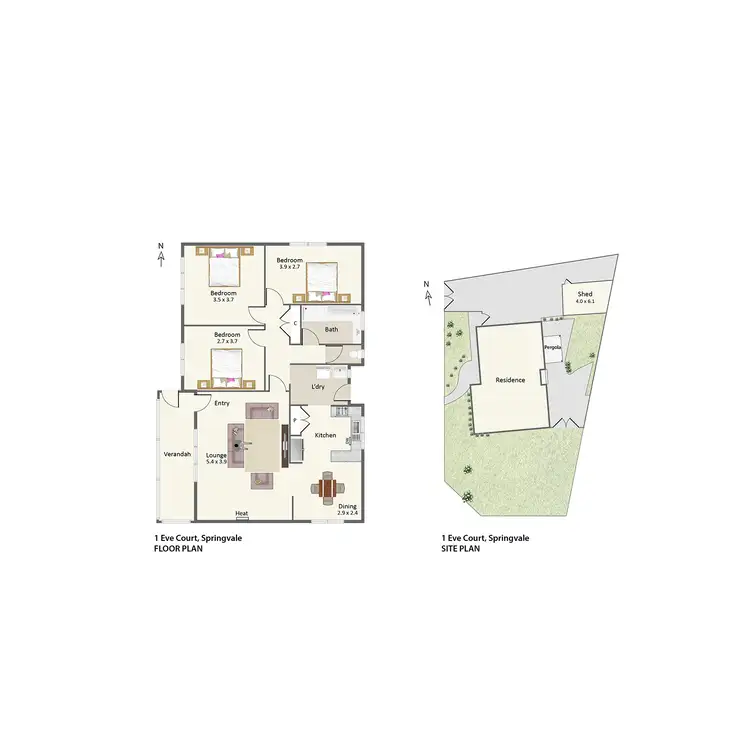 Floorplan of Homely house listing, 1 Eve Court, Springvale VIC 3171