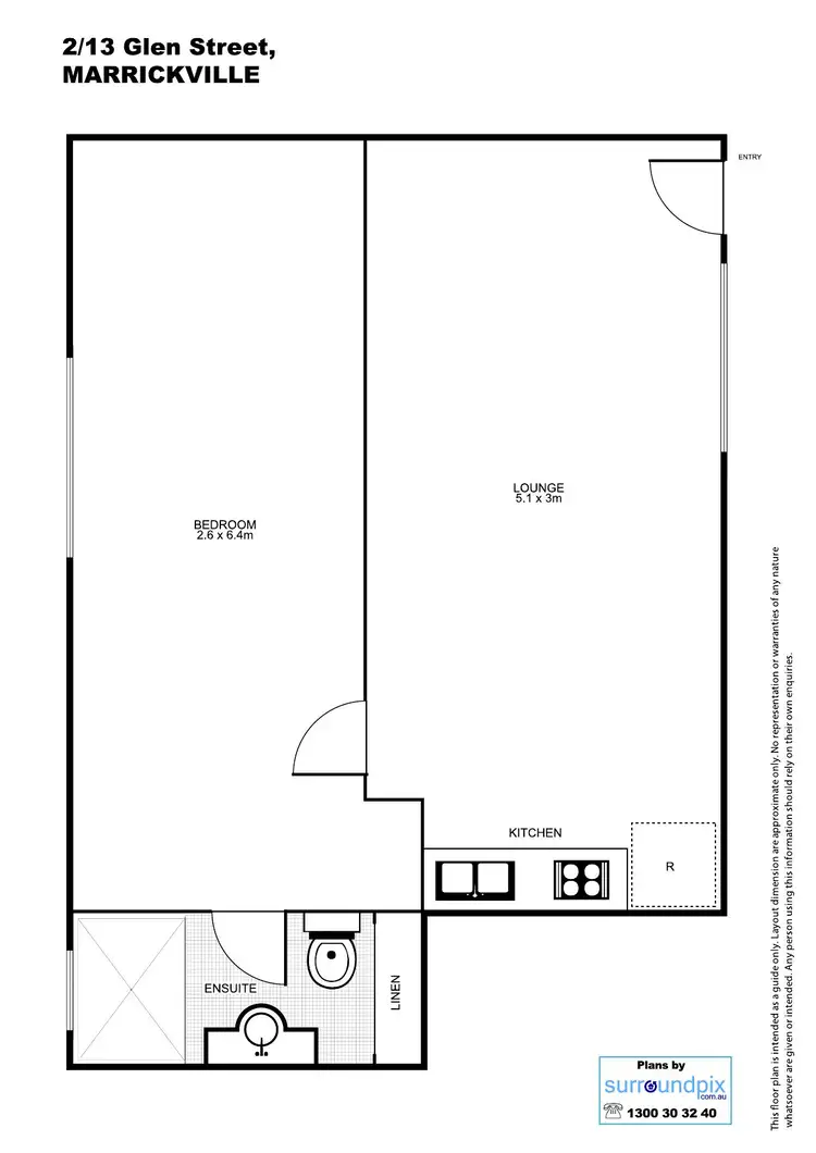 Floorplan of Homely unit listing, 2/13 Glen Street, Marrickville NSW 2204