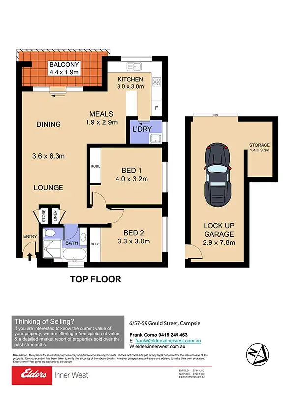 Floorplan of Homely unit listing, 6/57-59 Gould Street, Campsie NSW 2194