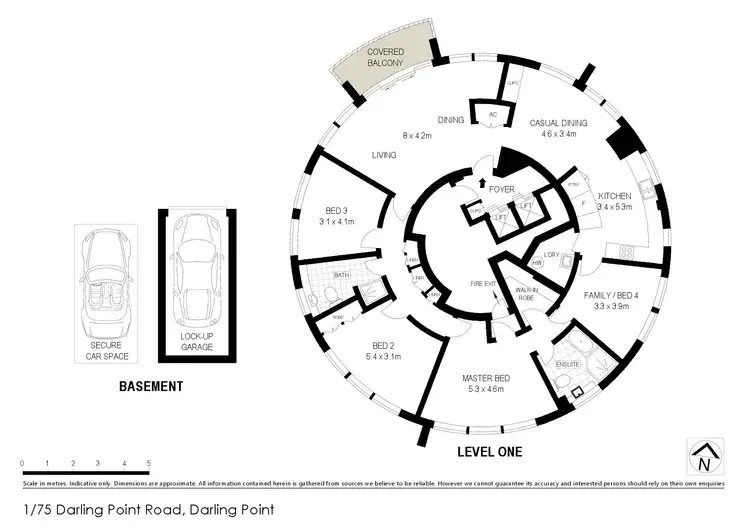 Floorplan of Homely apartment listing, 1/75 Darling Point Road, Darling Point NSW 2027