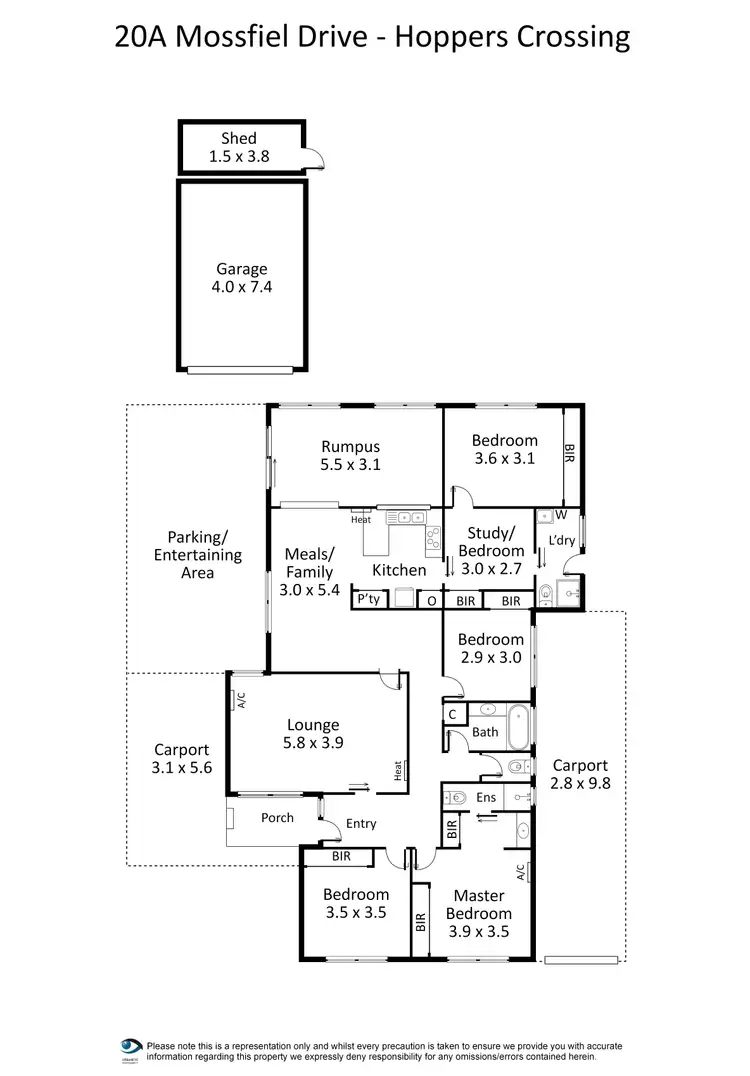 Floorplan of Homely house listing, 20a Mossfiel Drive, Hoppers Crossing VIC 3029
