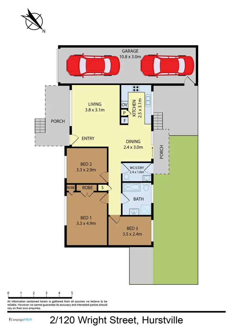 Floorplan of Homely villa listing, 2/120 Wright Street, Hurstville NSW 2220