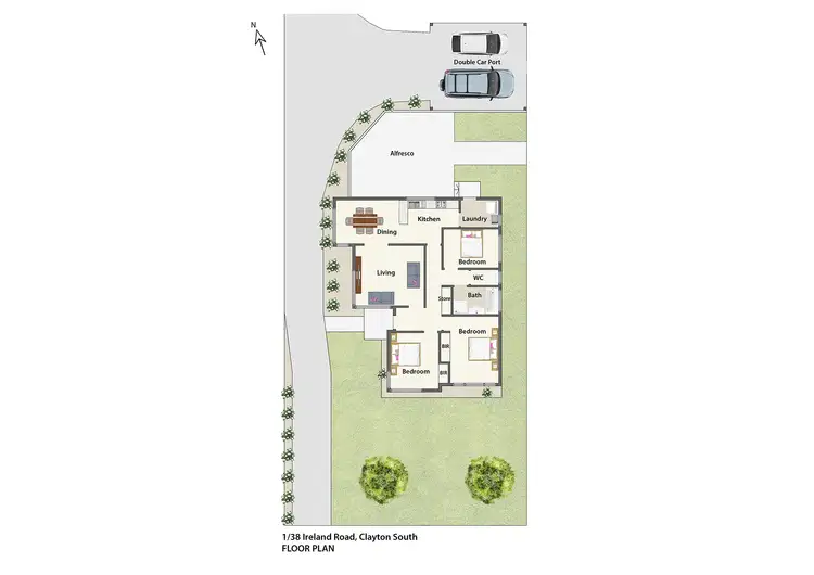 Floorplan of Homely unit listing, 1/38 Ireland Road, Clayton South VIC 3169