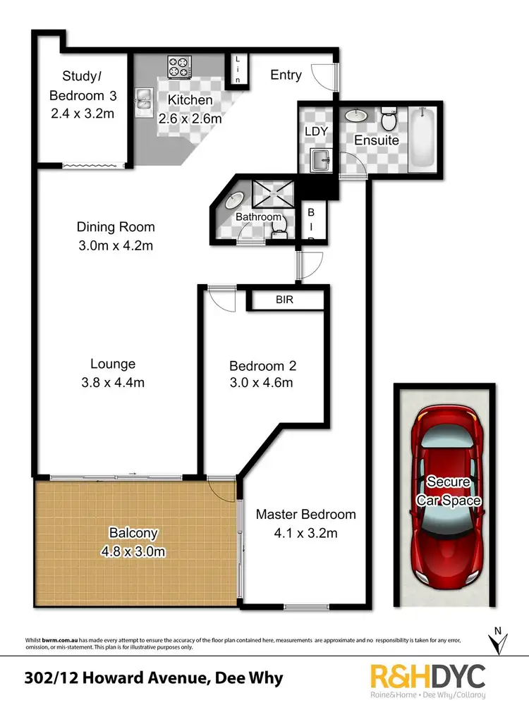Floorplan of Homely apartment listing, 302/12 Howard Avenue, Dee Why NSW 2099