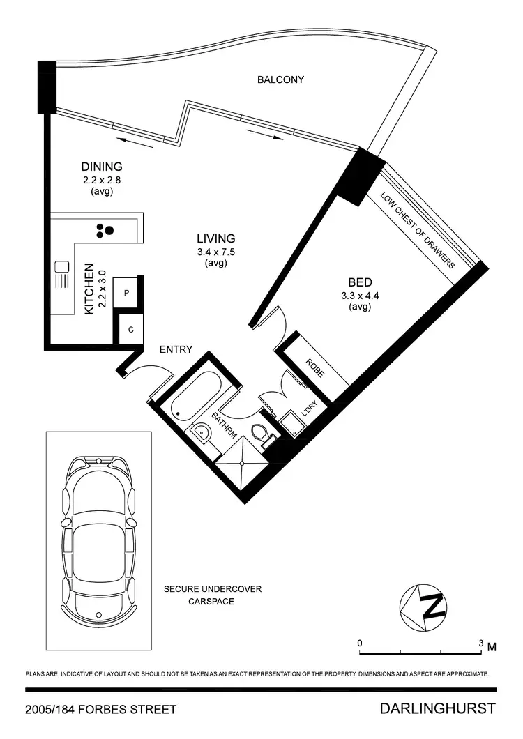 Floorplan of Homely apartment listing, 2005/184 Forbes Street, Darlinghurst NSW 2010
