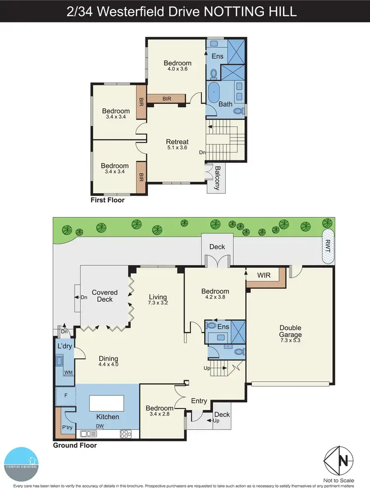 Floorplan of Homely townhouse listing, 2/34 Westerfield Drive, Notting Hill VIC 3168