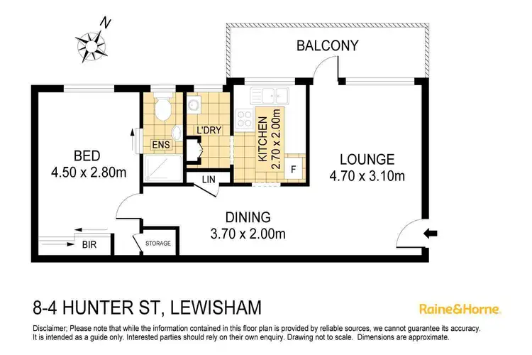Floorplan of Homely apartment listing, 8/4-6 Hunter Street, Lewisham NSW 2049