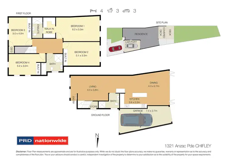 Floorplan of Homely semi-detached listing, 1321 Anzac Parade, Chifley NSW 2036