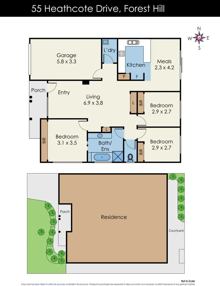 Floorplan of Homely unit listing, 55 Heathcote Drive, Forest Hill VIC 3131