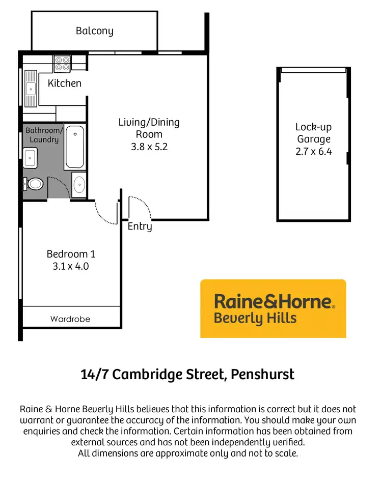 Floorplan of Homely unit listing, 14/7 Cambridge Street, Penshurst NSW 2222