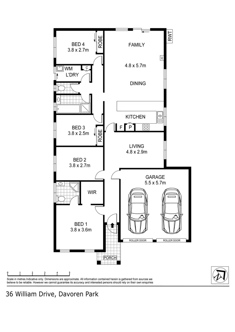 Floorplan of Homely house listing, 36 William Drive, Davoren Park SA 5113