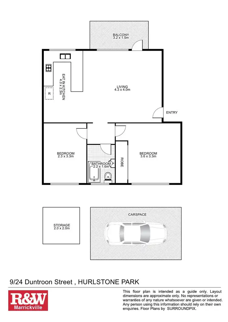 Floorplan of Homely unit listing, 9/24 Duntroon Street, Hurlstone Park NSW 2193