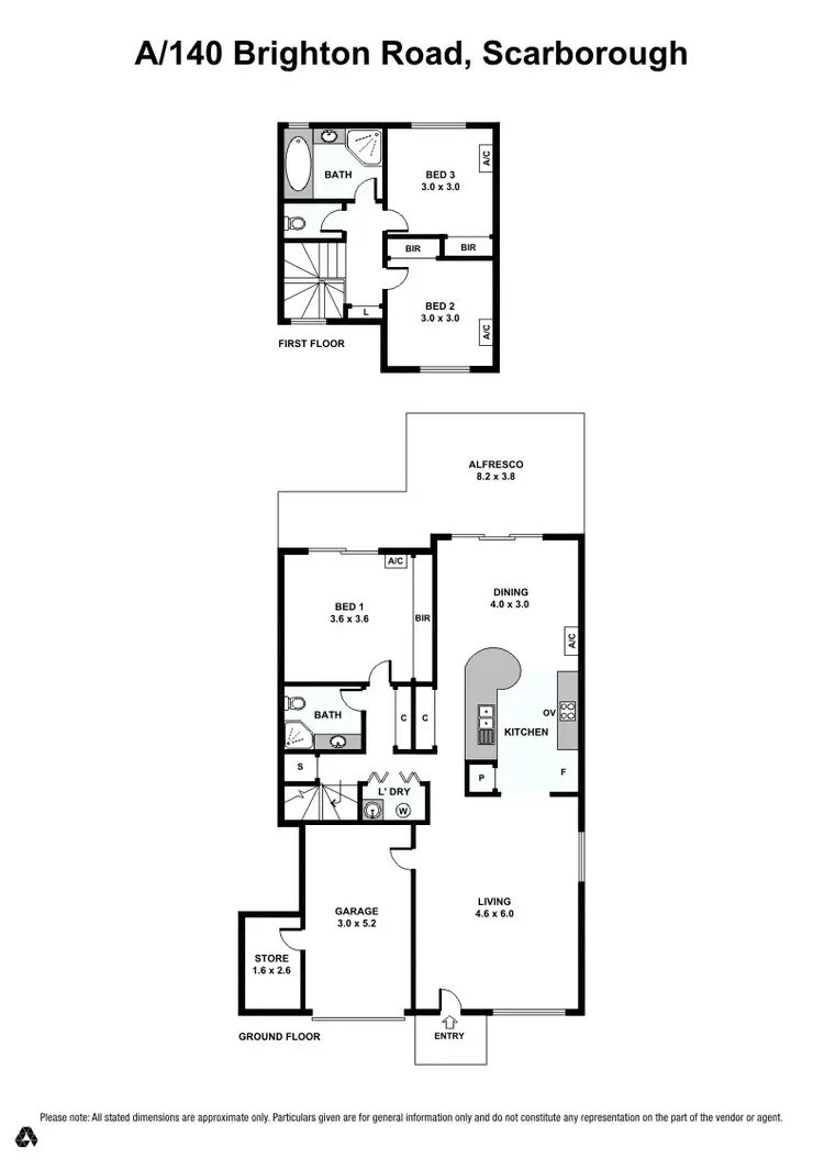 Floorplan of Homely townhouse listing, 140A Brighton Road, Scarborough WA 6019