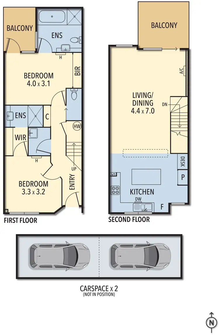 Floorplan of Homely townhouse listing, 8/3 Miller Street, Fitzroy North VIC 3068