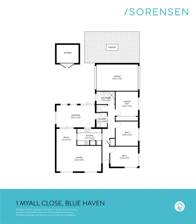 Floorplan of Homely house listing, 1 Myall Close, Blue Haven NSW 2262
