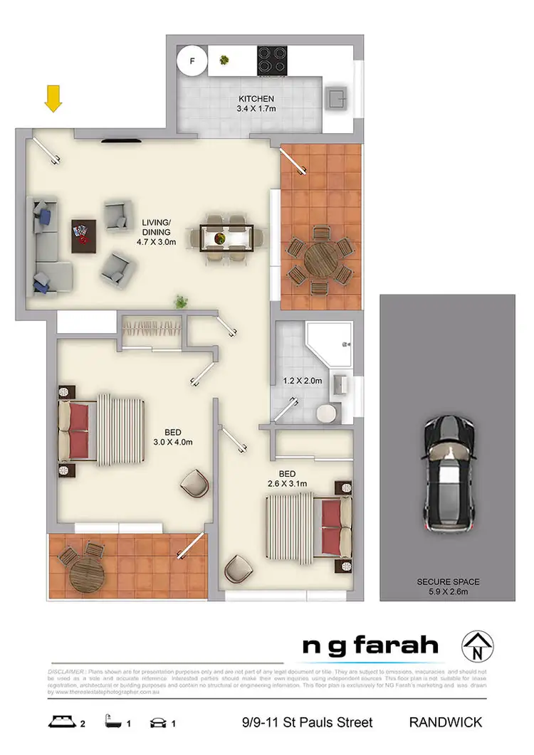 Floorplan of Homely unit listing, 9/9-11 St Pauls Street,, Randwick NSW 2031