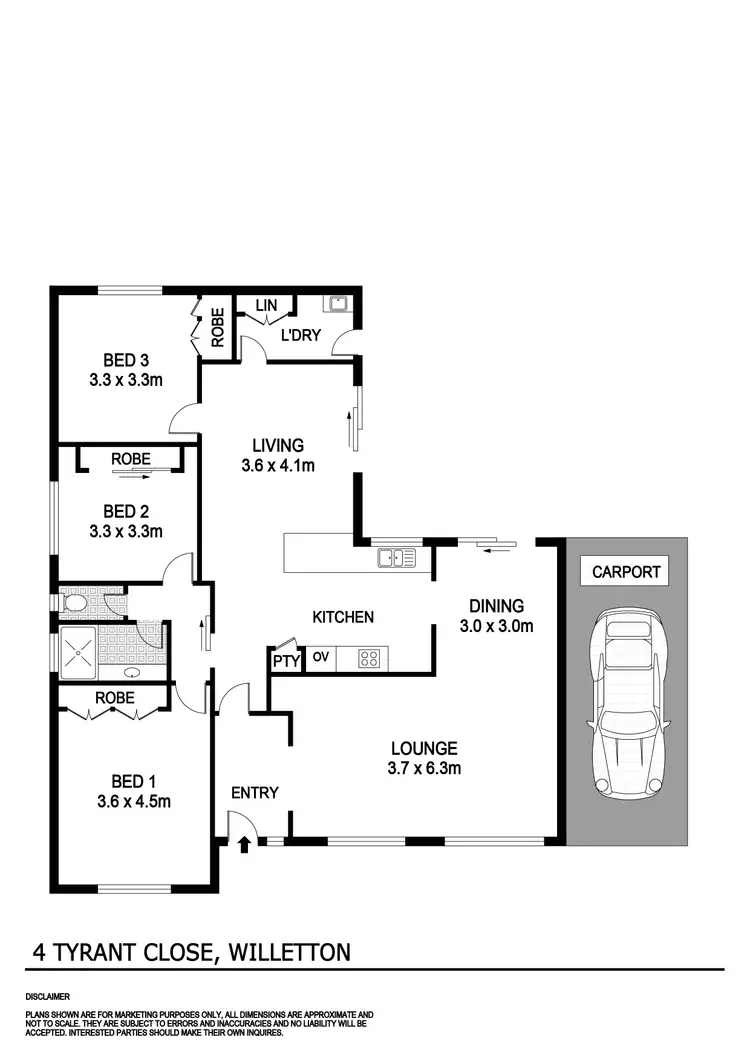 Floorplan of Homely house listing, 4 Tyrant Close, Willetton WA 6155