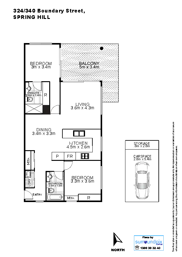 Floorplan of Homely unit listing, 324/51 Hope Street, Spring Hill QLD 4000