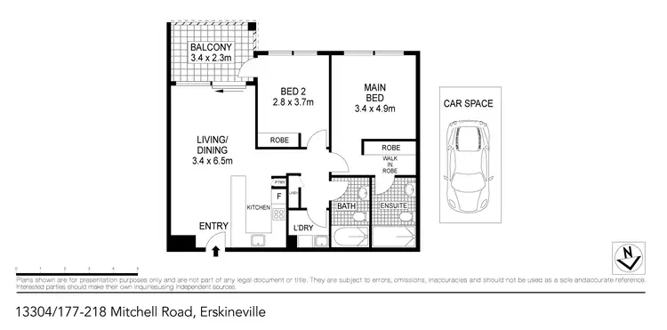 Floorplan of Homely apartment listing, 13304/177-219 Mitchell Road, Erskineville NSW 2043