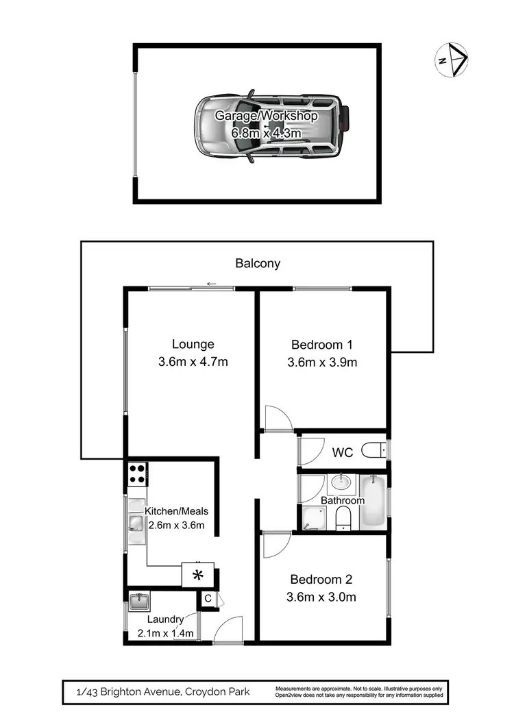 Floorplan of Homely apartment listing, 1/43 Brighton Avenue, Croydon Park NSW 2133