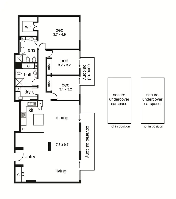Floorplan of Homely apartment listing, 2505/265 Exhibition Street, Melbourne VIC 3000