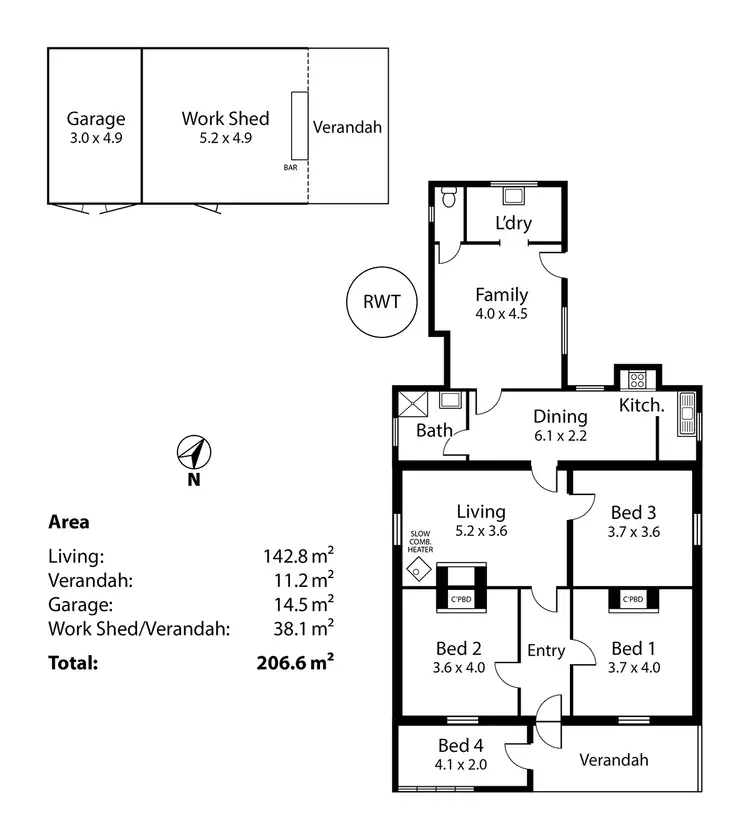 Floorplan of Homely house listing, 11 Stephenson Street, Milang SA 5256