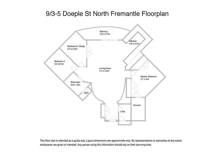 Floorplan of Homely apartment listing, 9/3-5 Doepel Street, North Fremantle WA 6159
