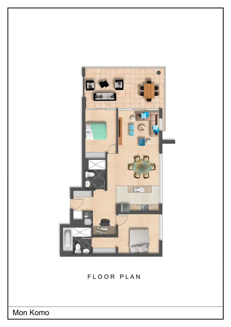 Floorplan of Homely unit listing, 301/101 Marine Parade, Redcliffe QLD 4020