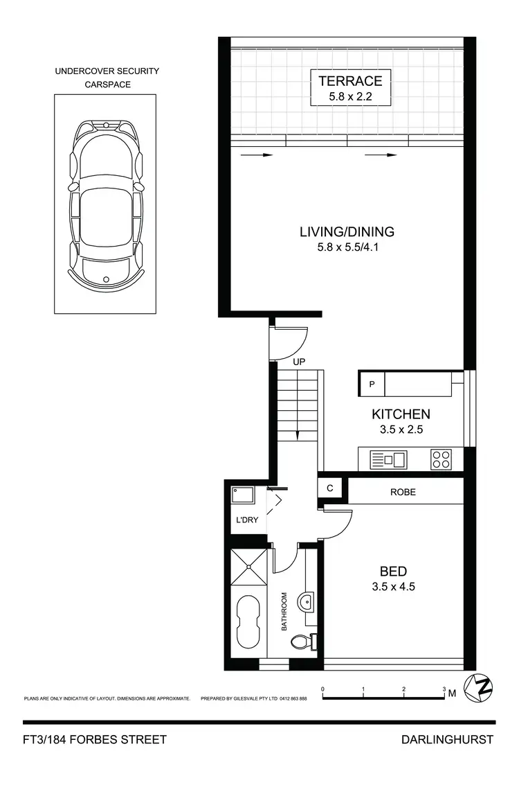 Floorplan of Homely apartment listing, FT3/184 Forbes Street, Darlinghurst NSW 2010
