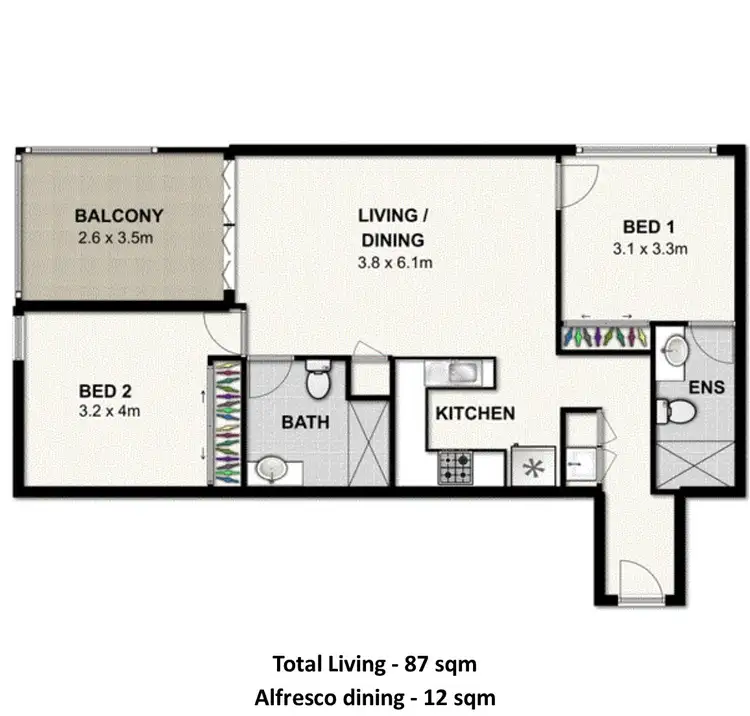 Floorplan of Homely apartment listing, 3605/108 Albert Street, Brisbane City QLD 4000