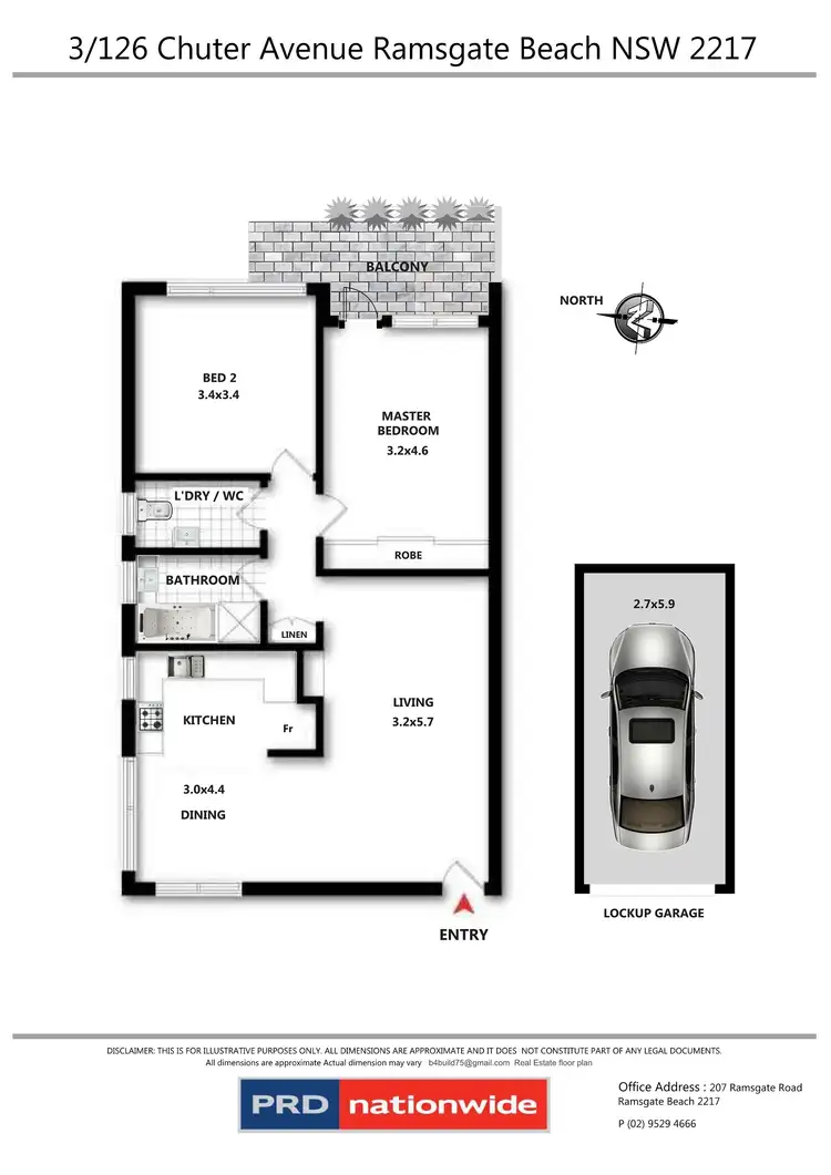 Floorplan of Homely unit listing, 3/126 Chuter Avenue, Ramsgate Beach NSW 2217